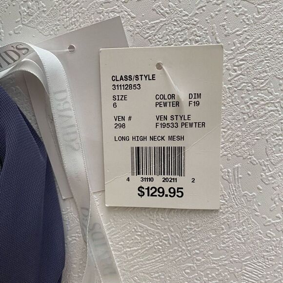 David’s Bridal Long High Neck Mesh Gown | Pewter | Size 6 | Formal Bridesmaid Pr - Picture 9 of 9